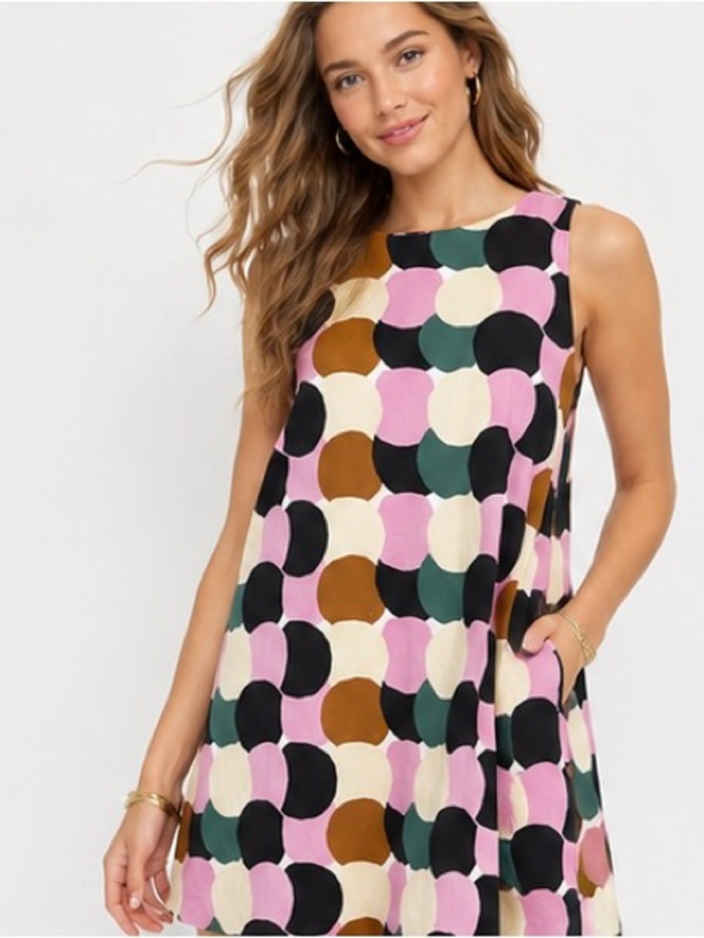 Marimekko for Uniqlo Cotton Shift Dress XXS Graphic Print Pockets